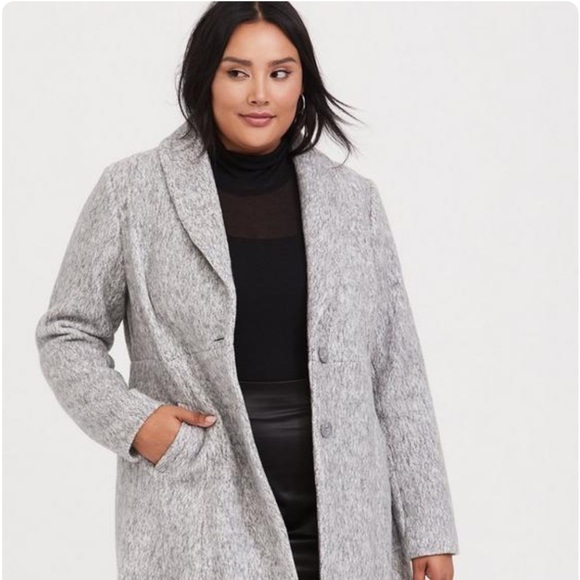 NWT Torrid Brushed Hacci Gray Aline Coat 4 - Picture 4 of 7